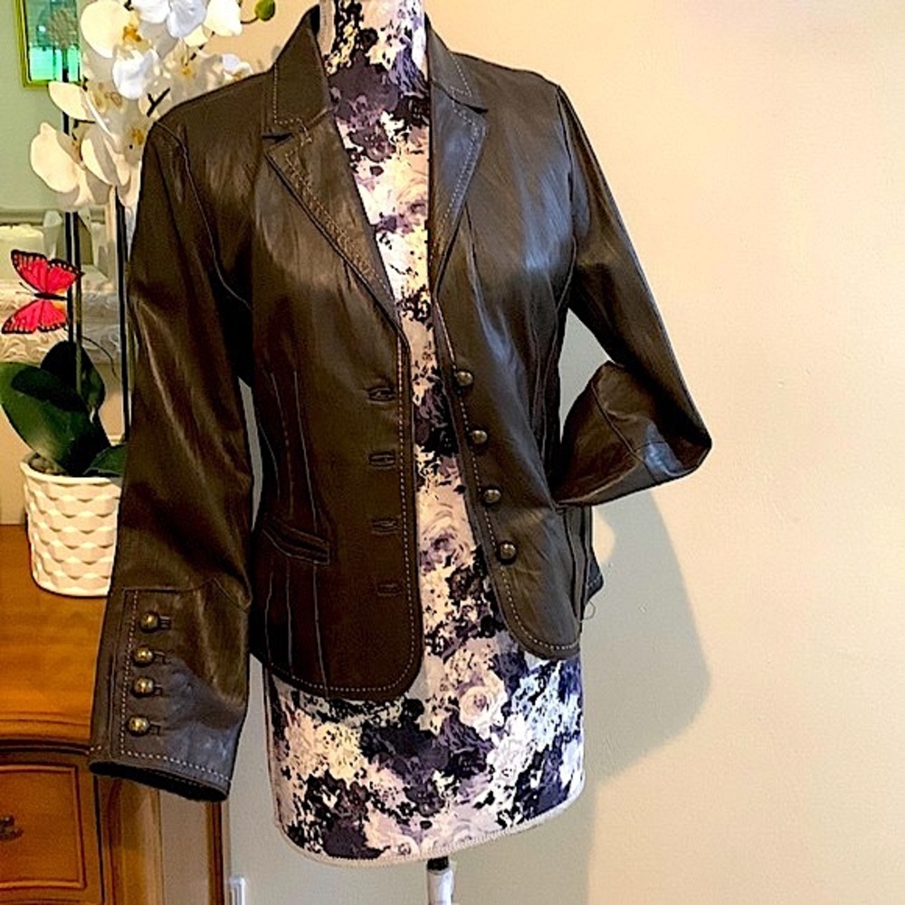 Inc Brown Leather Jacket - image 1